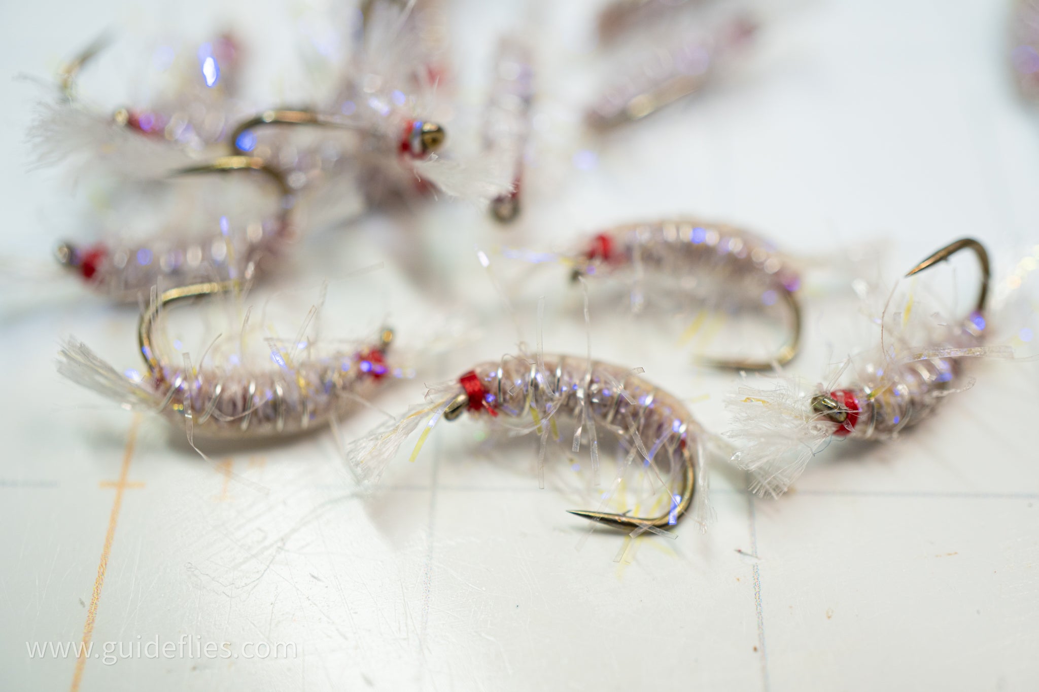 Cheap 4PCS UV Skin Chain Beads Head Nymph Scud Bug Worm Shrimps