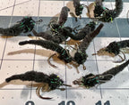 Bundle of the Dave's Tarpon worm colored black bodies and matching tails made with Guard hair chenille