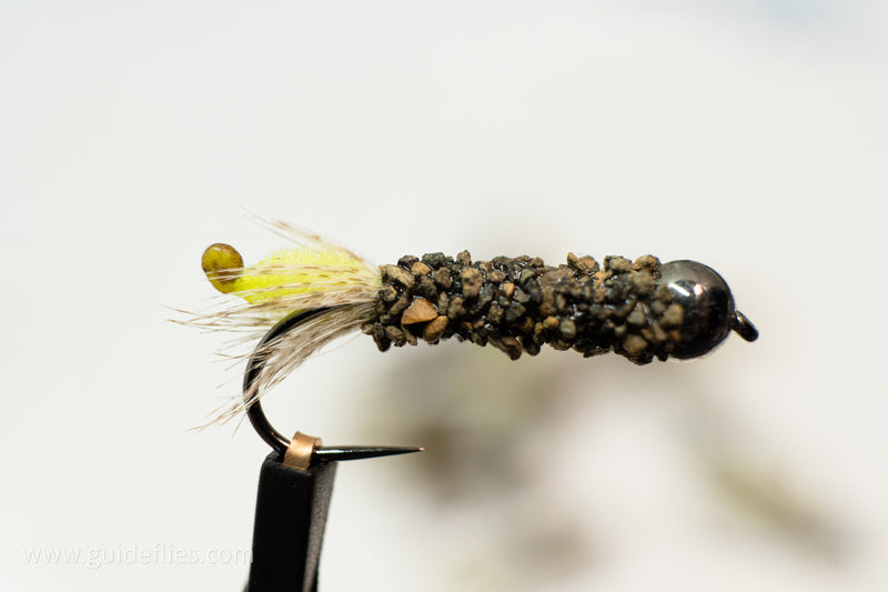 Saltwater Fly with extra long hook, tungsten bead head and authentic stream bottom