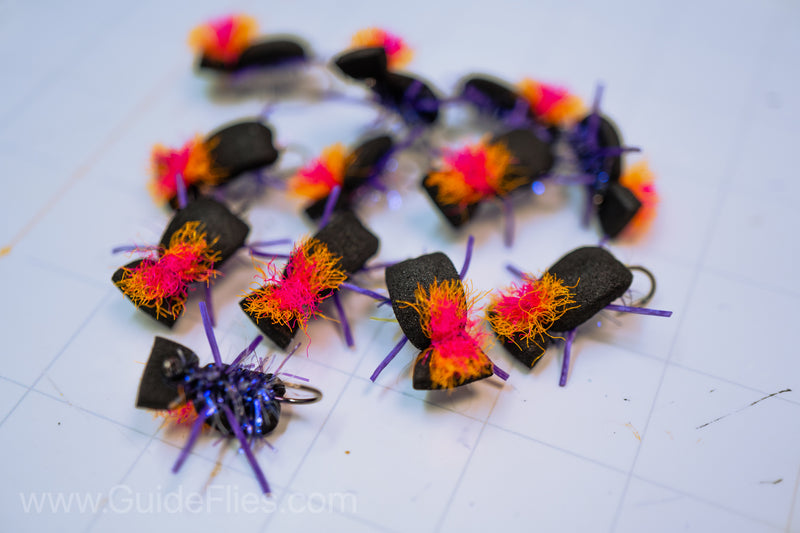 Guide Beetles high-tech high-vis micro dry-dropper indicator Semperfli Straggle String and complimenting micro rubber legs multi-color hi-vis parapost sigher treated with Watershed for extra floatation black